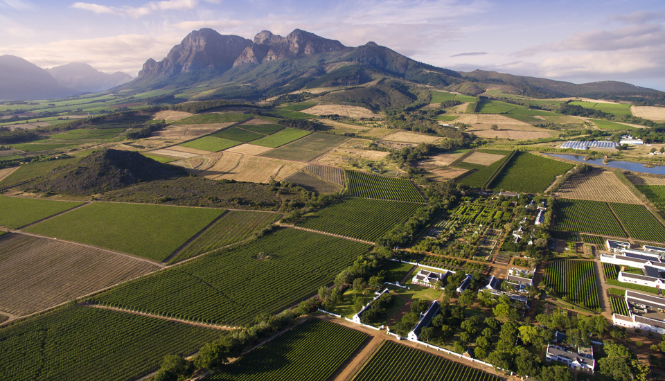 Babylonstoren with Simonsberg behind, South Africa