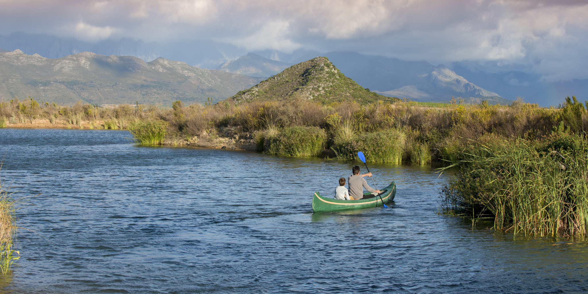 Canoeing at Babylonstoren, South Africa
