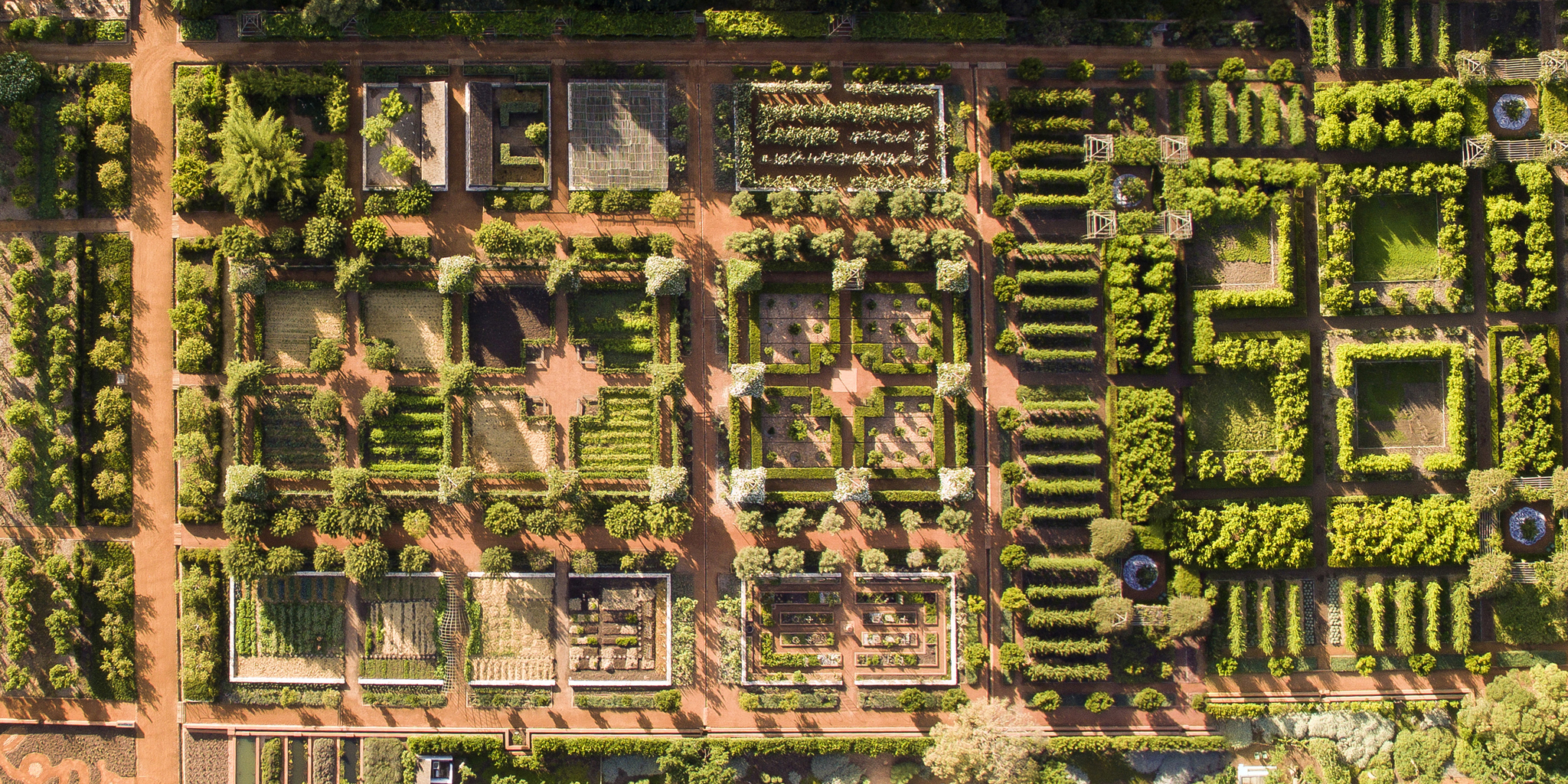 Drone of garden, Babylonstoren, South Africa