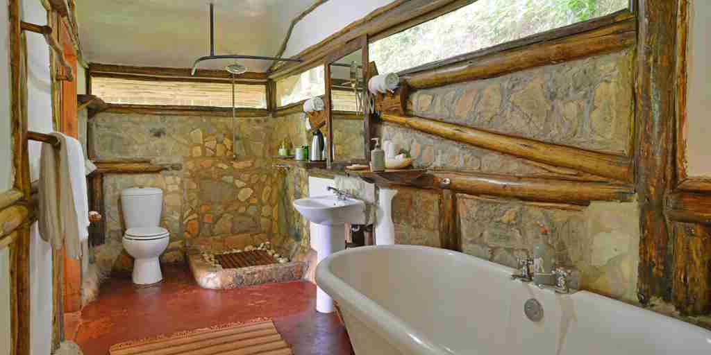 Guest bathroom, Buhoma Lodge, Bwindi, Uganda
