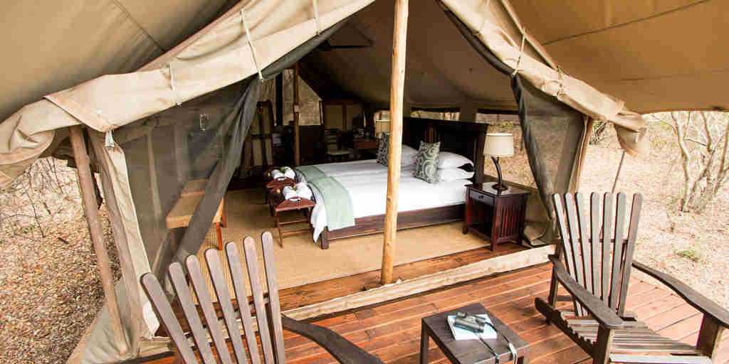 bedroom deck, plains camp, rhino walking safaris, kruger national park, south africa