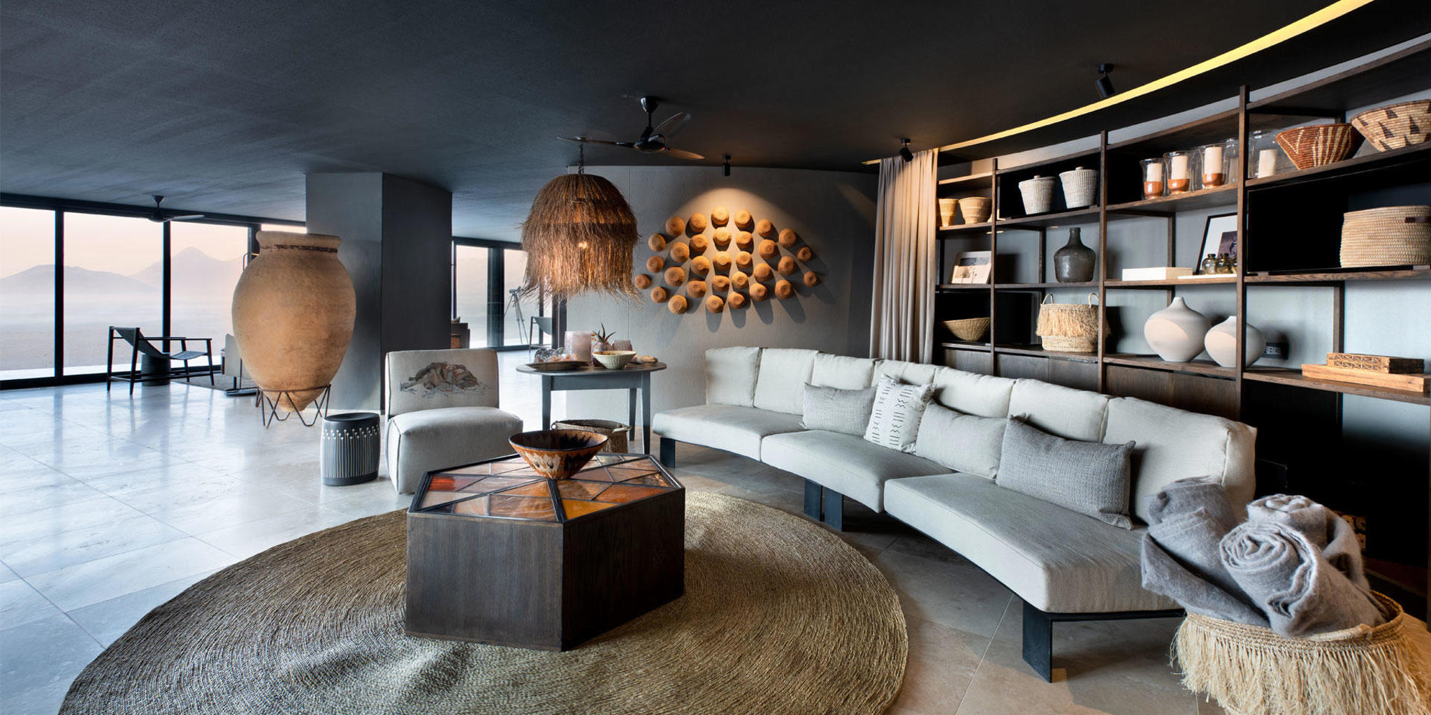 lounge, sossusvlei desert lodge, namibia