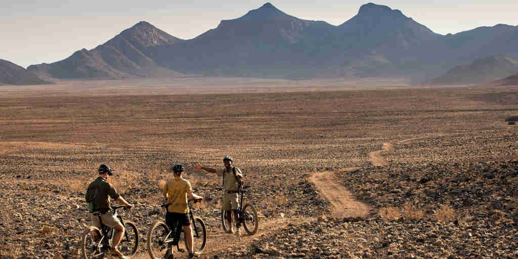 bike ride, sossusvlei desert lodge, namibia
