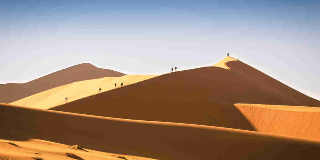 big dune walk, sossusvlei desert lodge, namibia