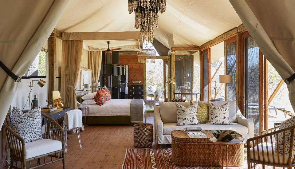 family room, tuludi camp, khwai private reserve, botswana