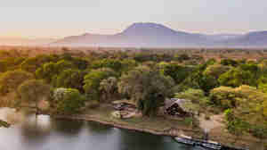 Chiawa Camp camp at sunset, Lower Zambezi, Zambia