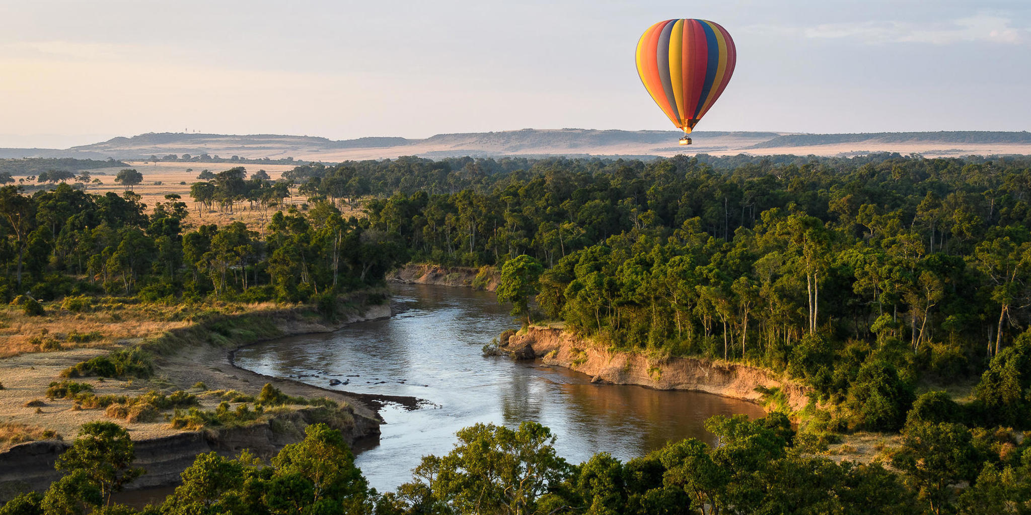 hot air balloon, offbeat ndoto, maasai mara, kenya