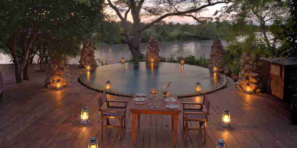 private dining, grumeti river lodge, serengeti, tanzania
