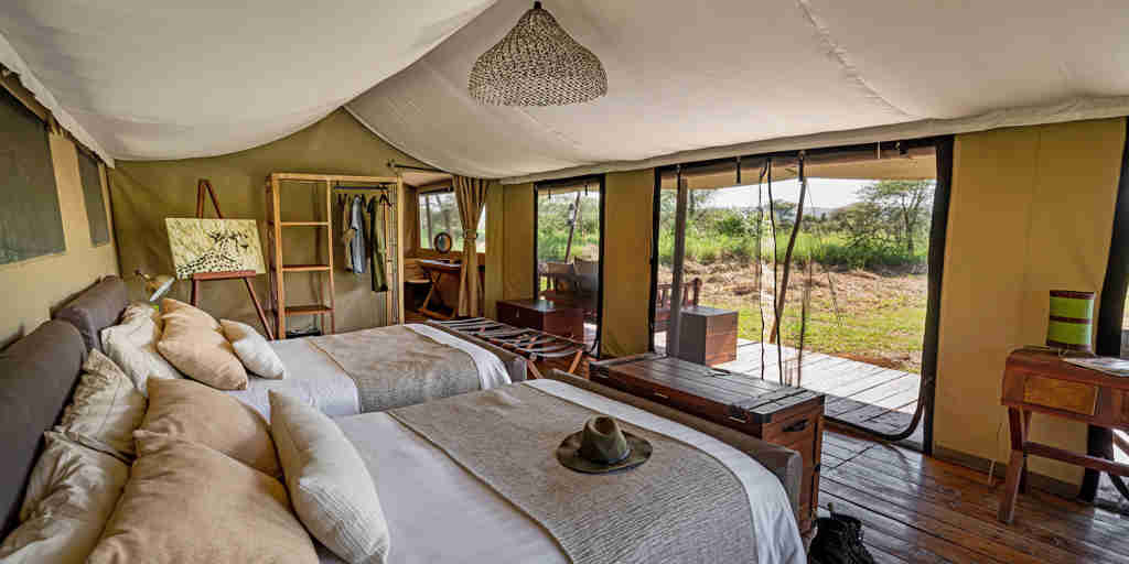twin room, lemala ewanjan camp, the serengeti, tanzania