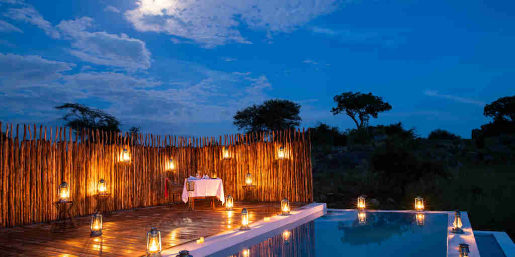 candle lit pool,  lemala mpingo ridge, tanrangire, tanzania