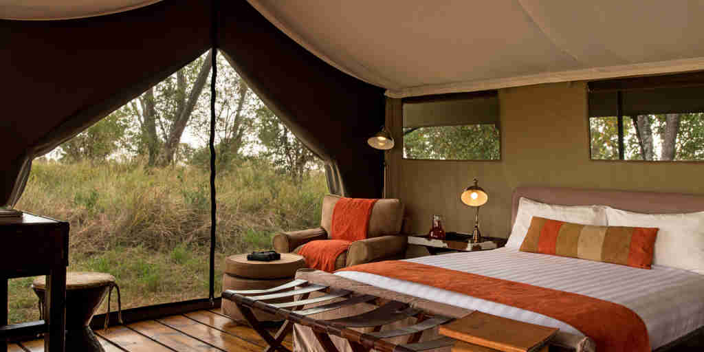 double room, camp fire, lemala mara, the serengeti, tanzania