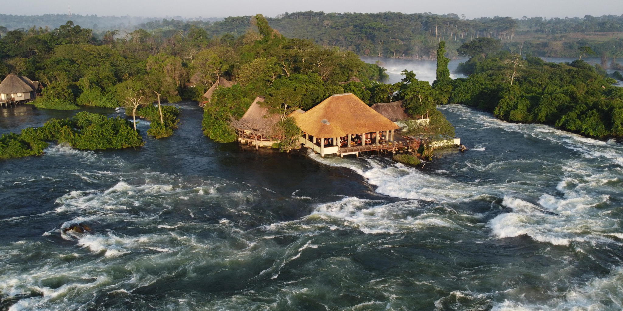 aerial view, wildwaters lodge, jinja, uganda