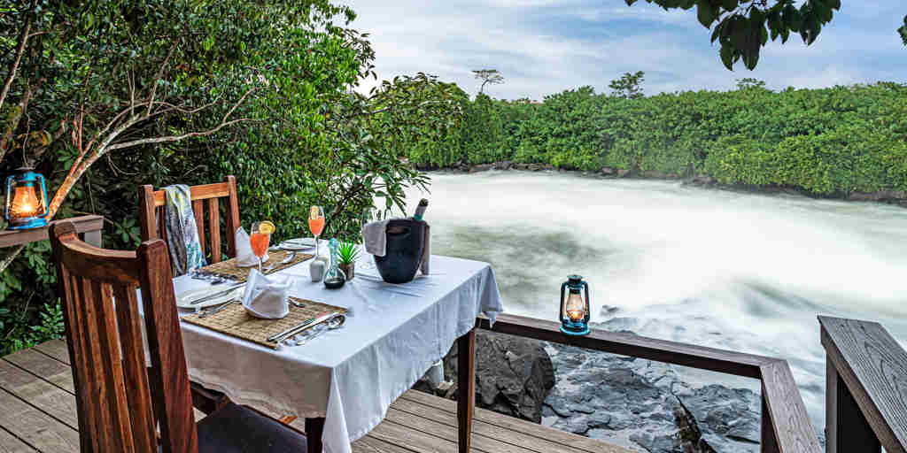 private dining, wildwaters lodge, jinja, uganda