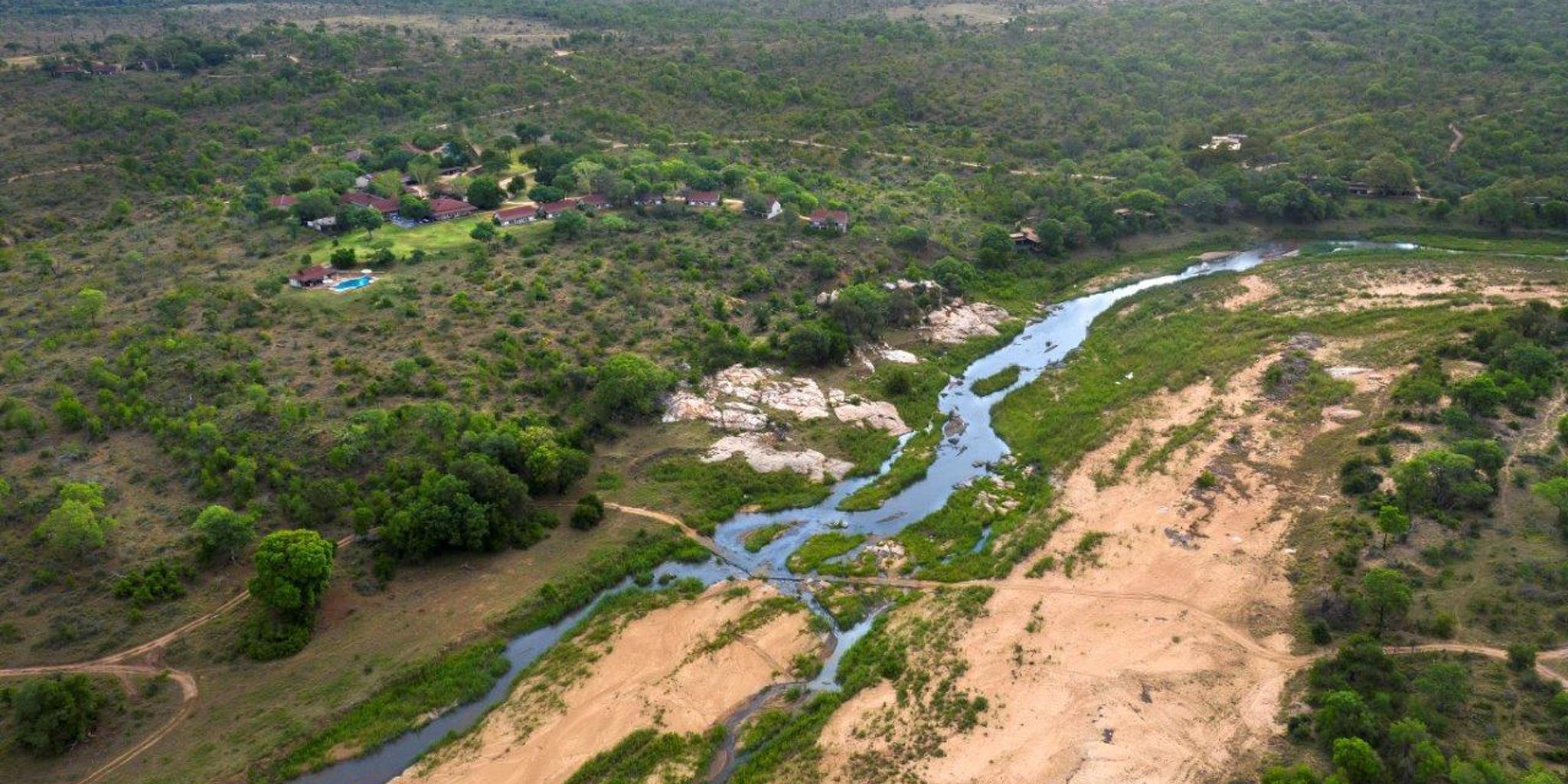 aerial view, and beyond kirkmans kamp, south africa