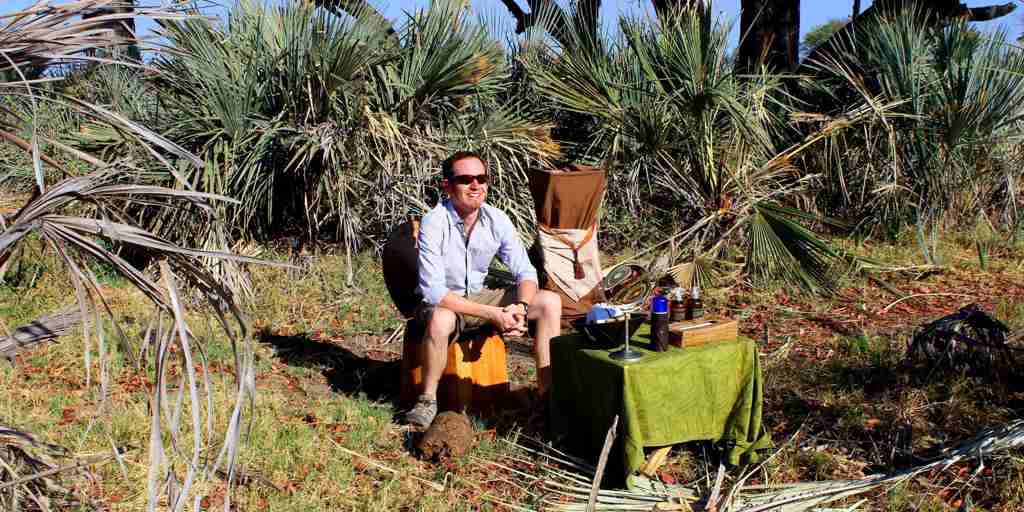 Safari expert Malcolm in Botswana