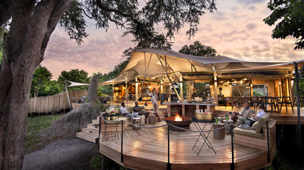 exterior, Khwai leadwood under thatch, botswana