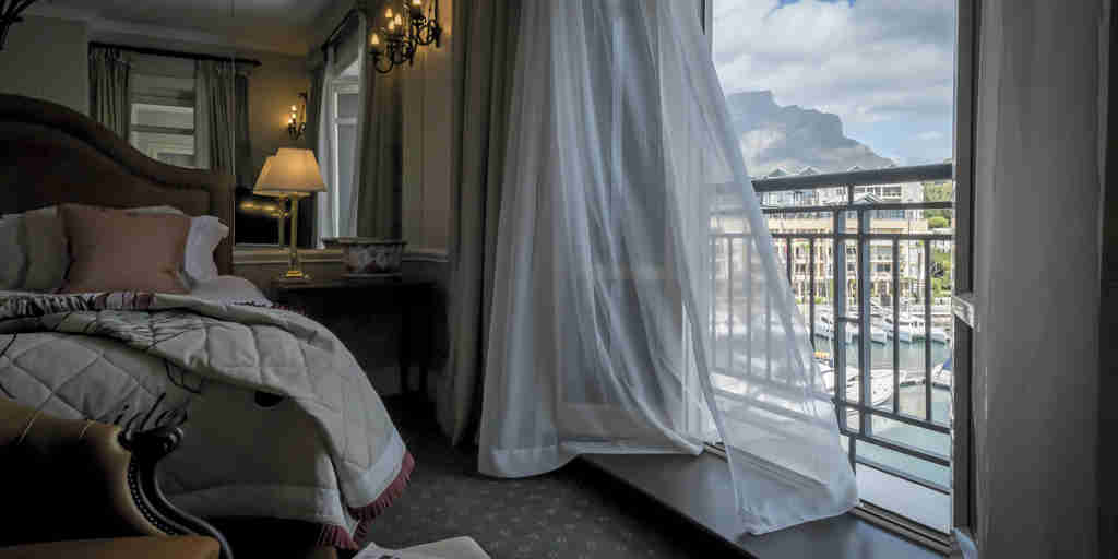 Room with a view of Table Mountain, cape grace hotel, south africa 