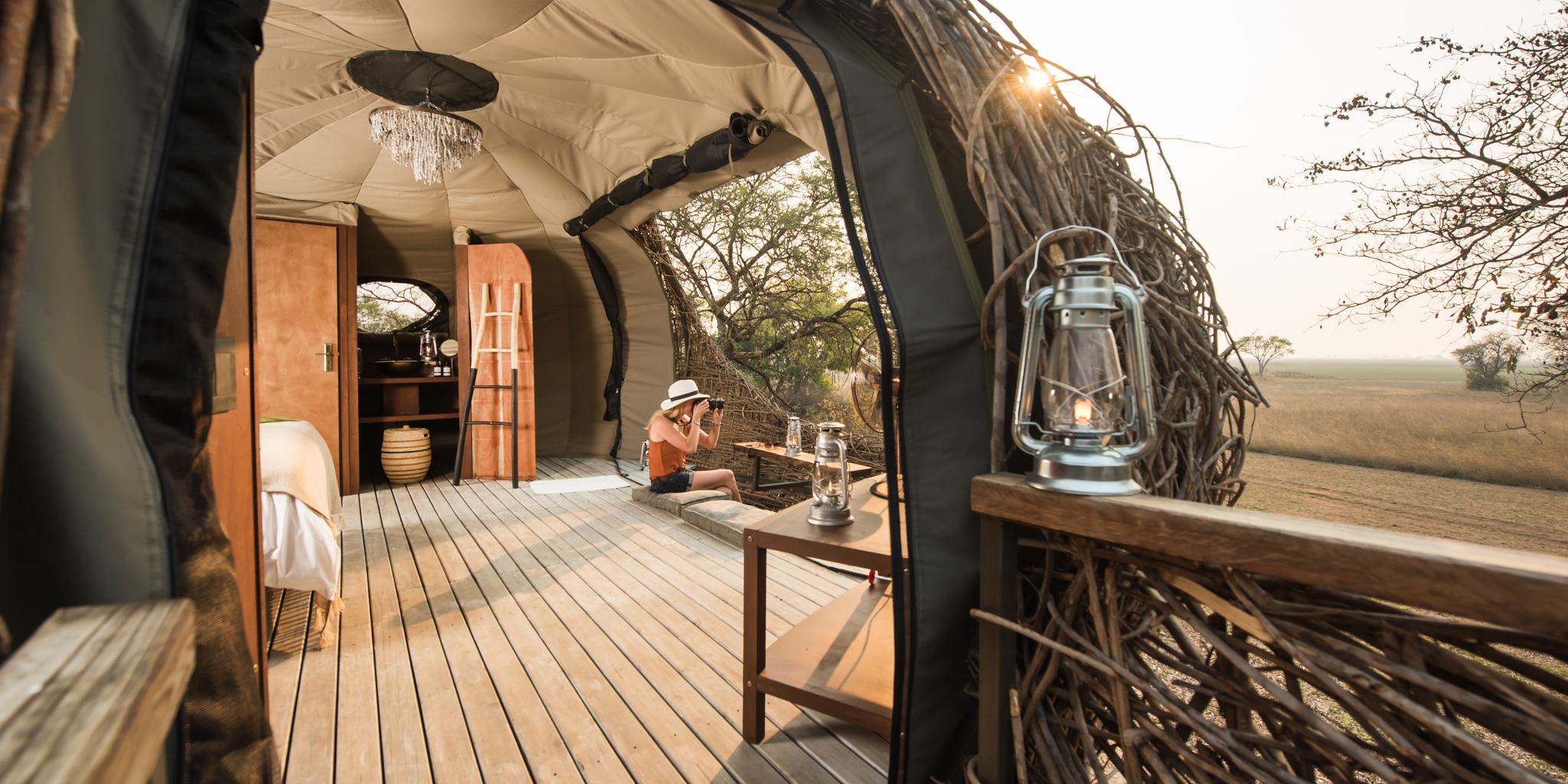 nest entry, chisa busanga camp, kafue national park, zambia