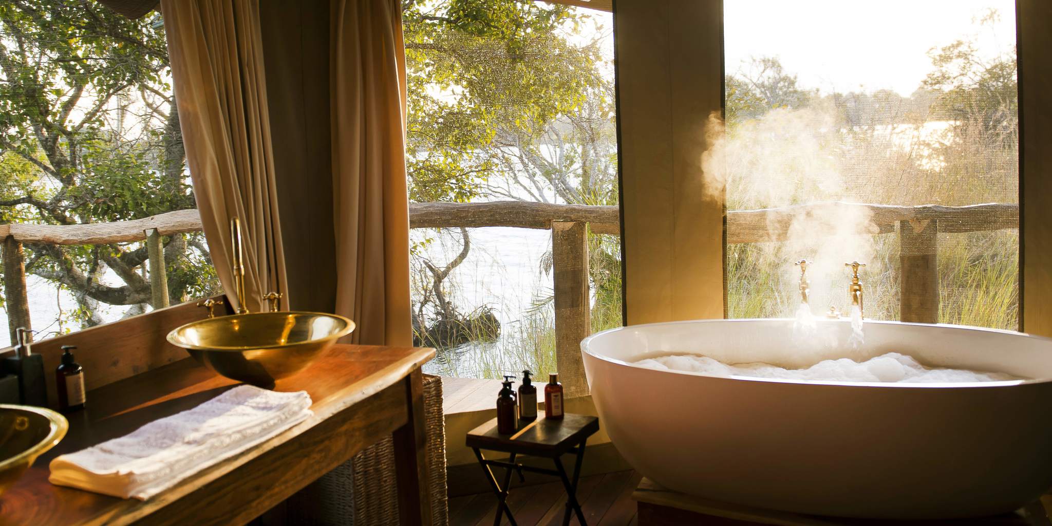 family bathroom, ila safari lodge, kafue national park, zambia
