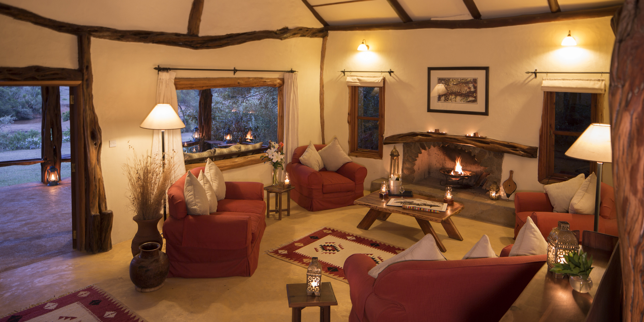 lounge area, mara bush houses, maasai mara, kenya