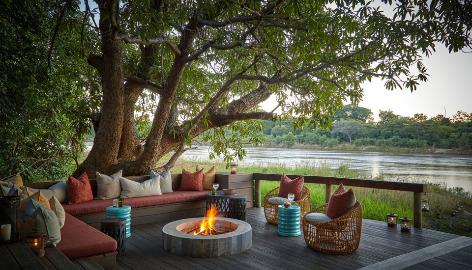 view point camp fire, kapamba bushcamp, south luangwa national park, zambia