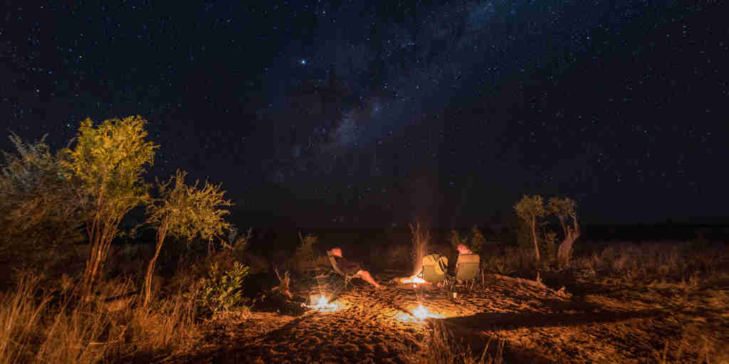 star gazing, hwange bush camp, hwange national park, zimbabwe