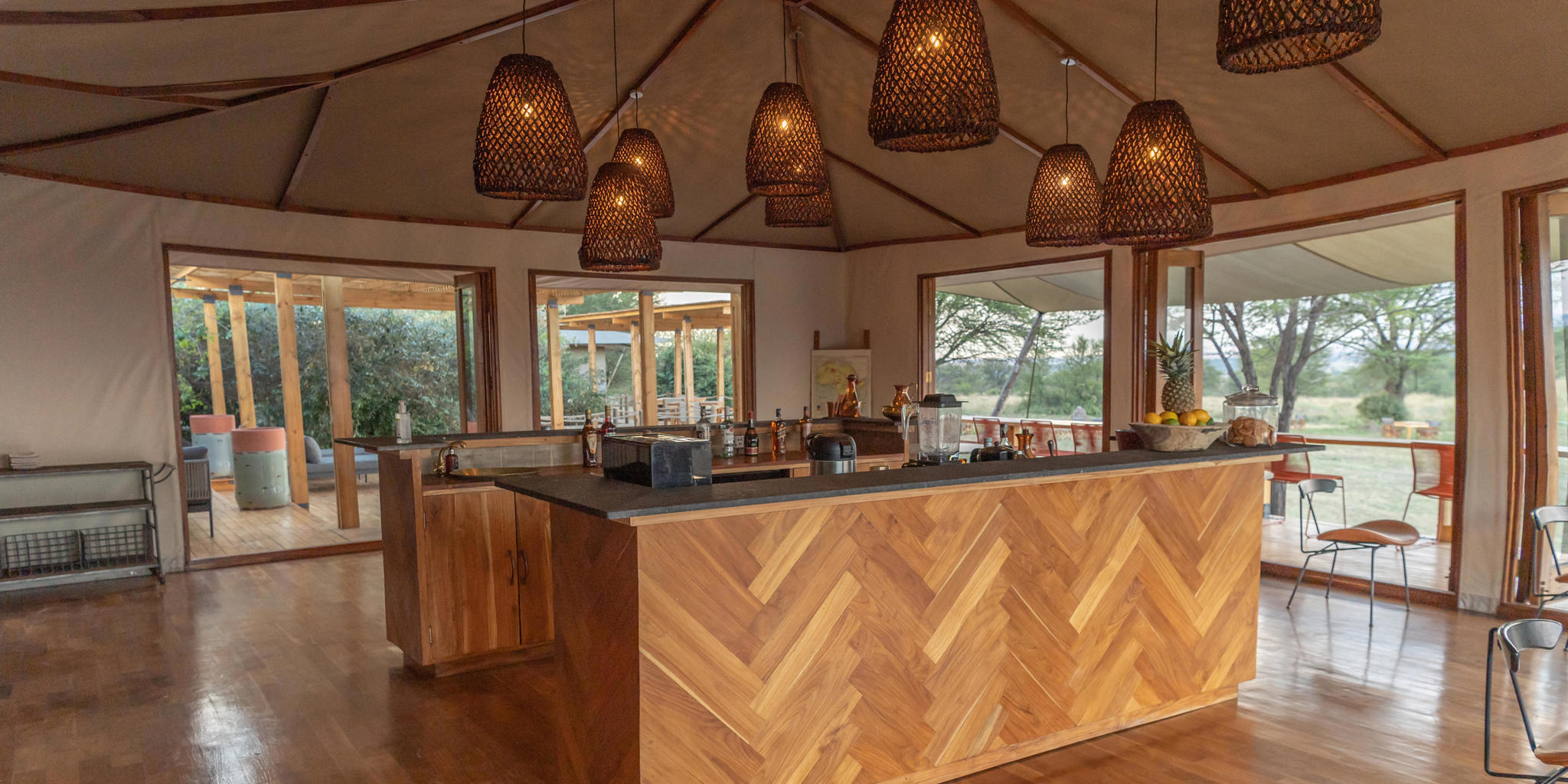 bar area, sayari camp, the serengeti, tanzania