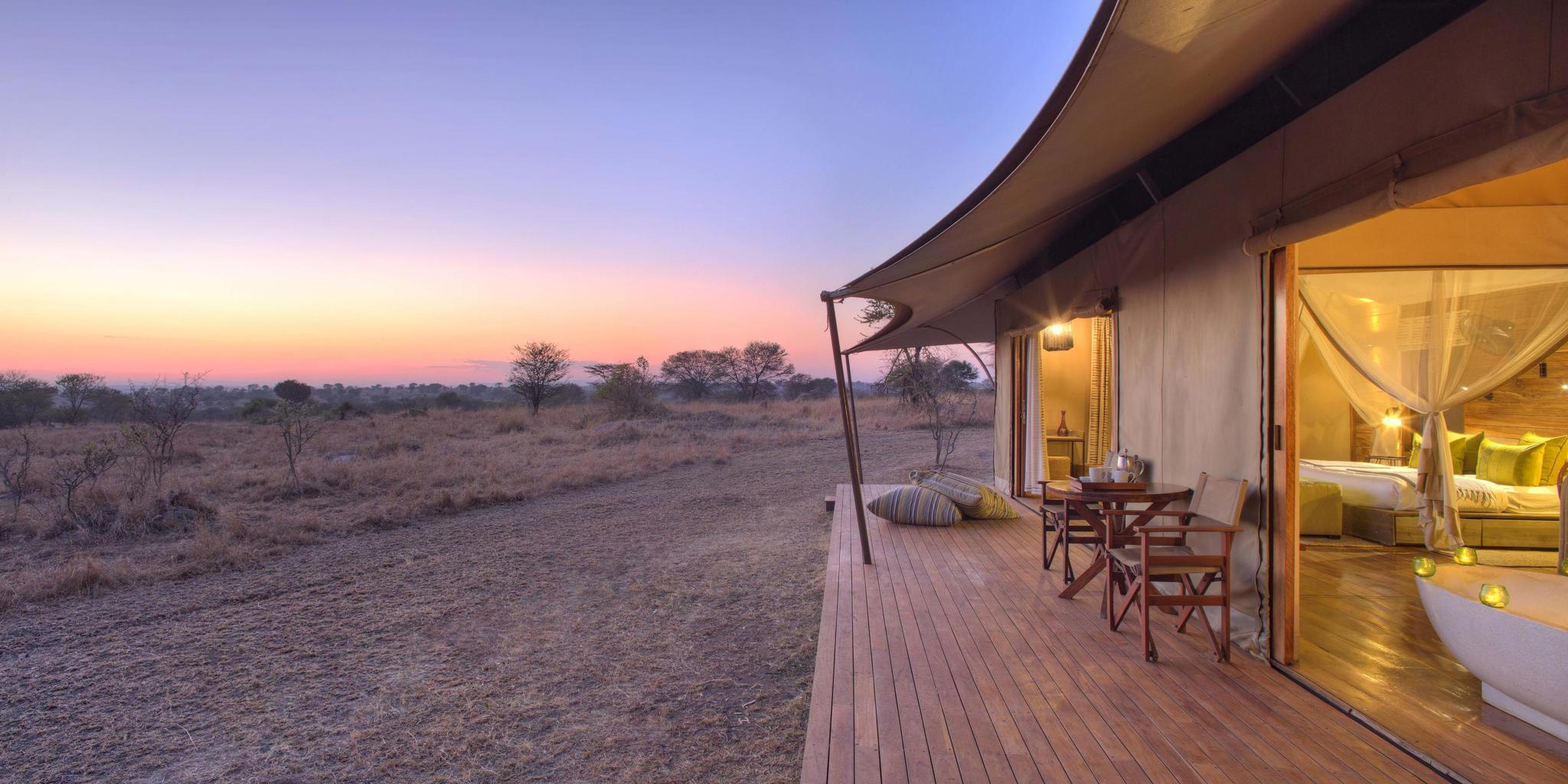 sunset room, sayari camp, the serengeti, tanzania