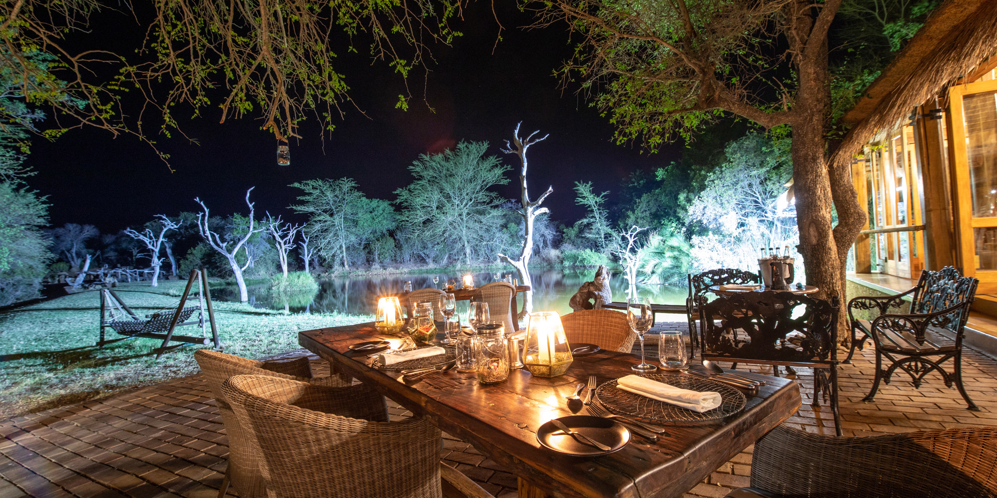 patio dining, jabulani, kruger national park, south africa