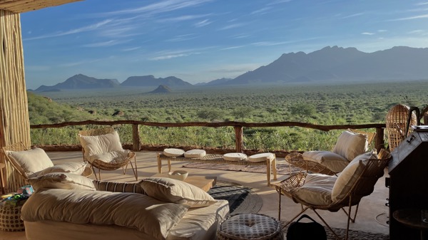 main area, aerial view, reteti house, mathews range, kenya