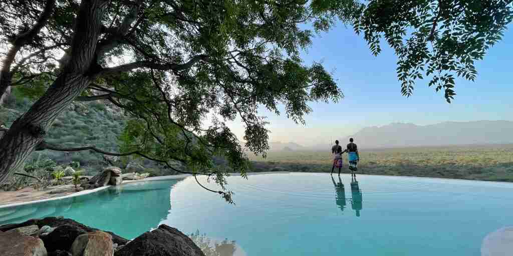 pool look out, aerial view, reteti house, mathews range, kenya