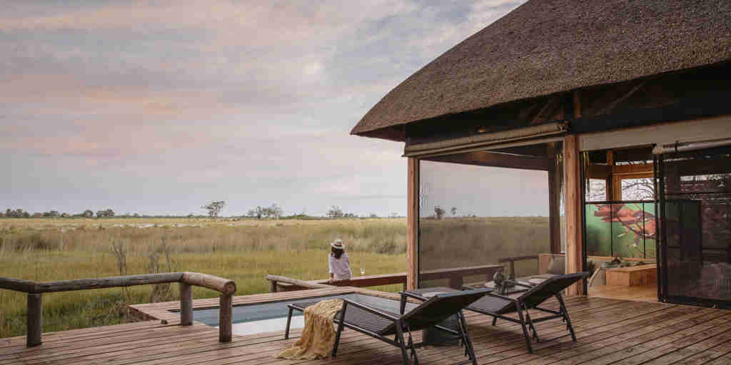 pool decking, vumbura plains, okavango delta, botswana