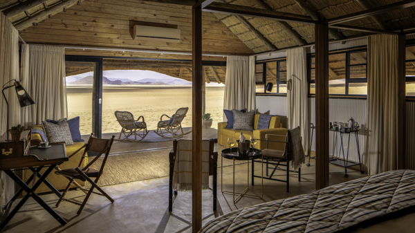 bedroom interior, namibrand nature reserve, namibia