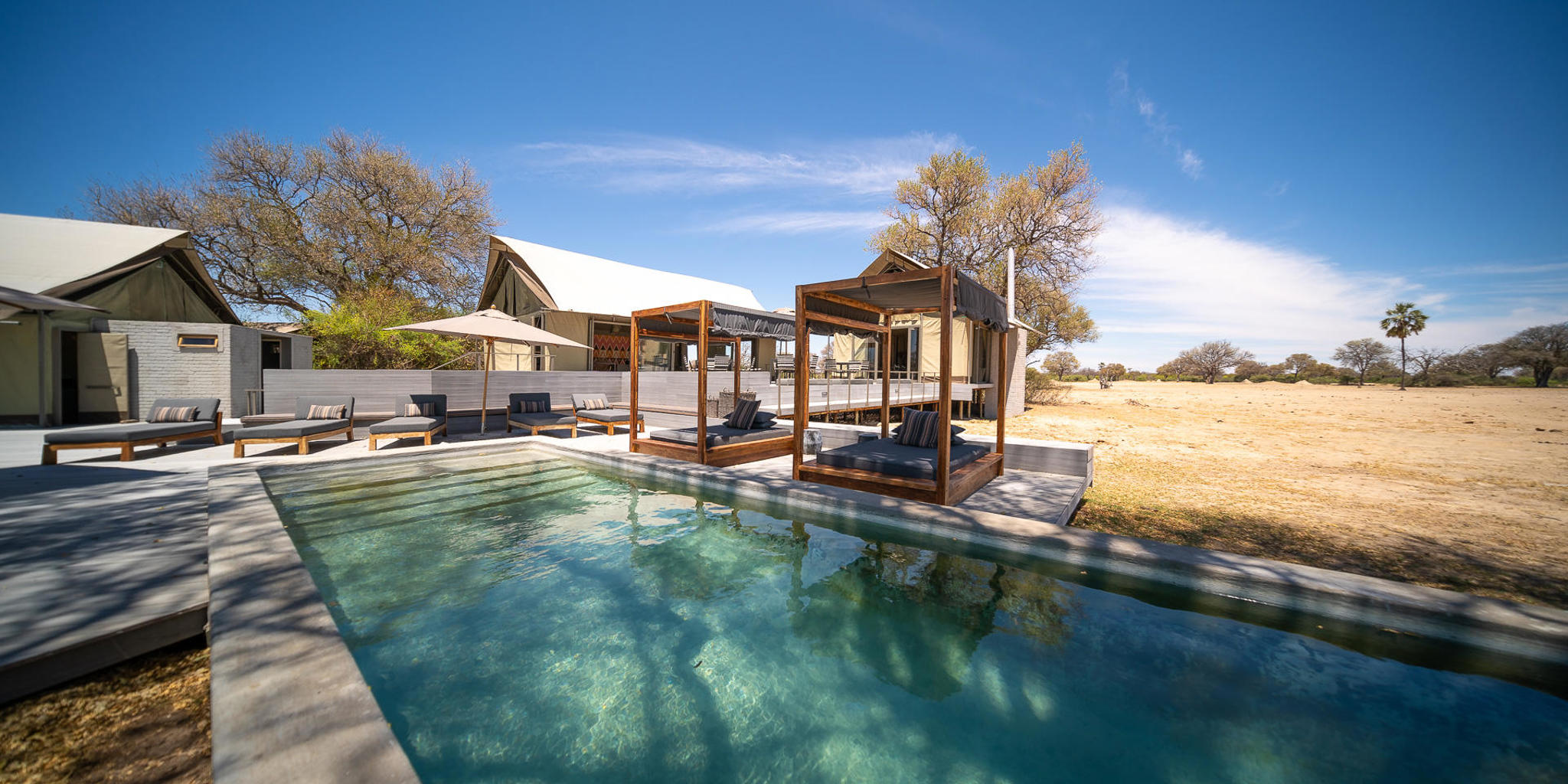 pool, linkwasha camp, hwange national park, zimbabwe