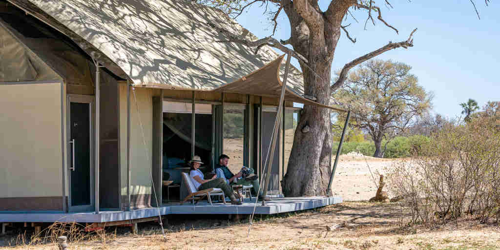 tent exterior, linkwasha camp, hwange national park, zimbabwe