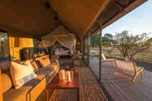 tent sunset, linkwasha camp, hwange national park, zimbabwe