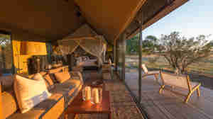 tent sunset, linkwasha camp, hwange national park, zimbabwe