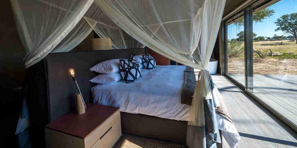 double bed, linkwasha camp, hwange national park, zimbabwe