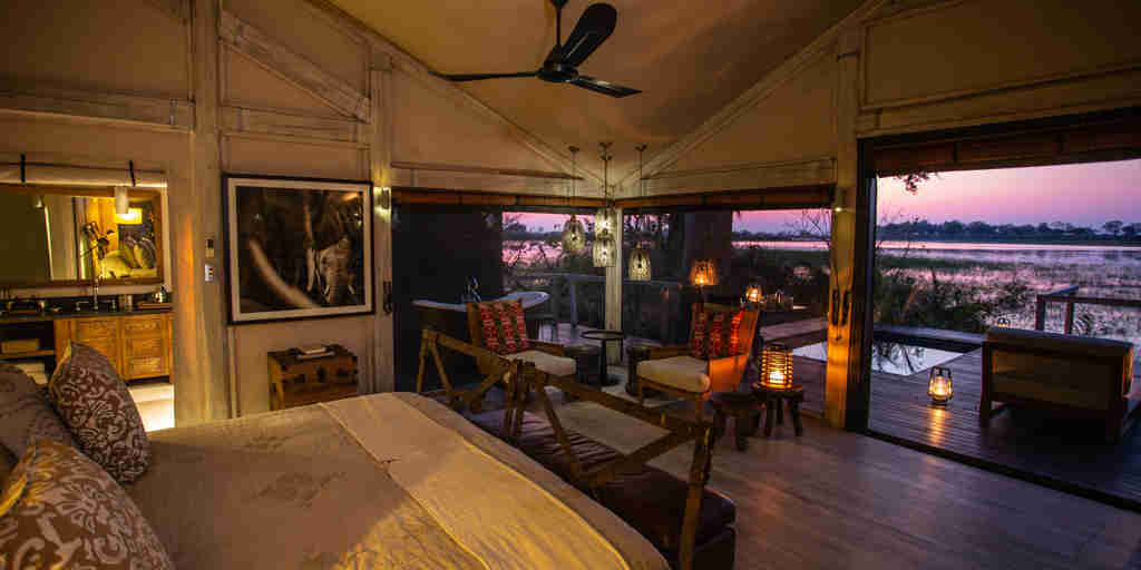 bedroom, abu camp, okavango delta, botswana