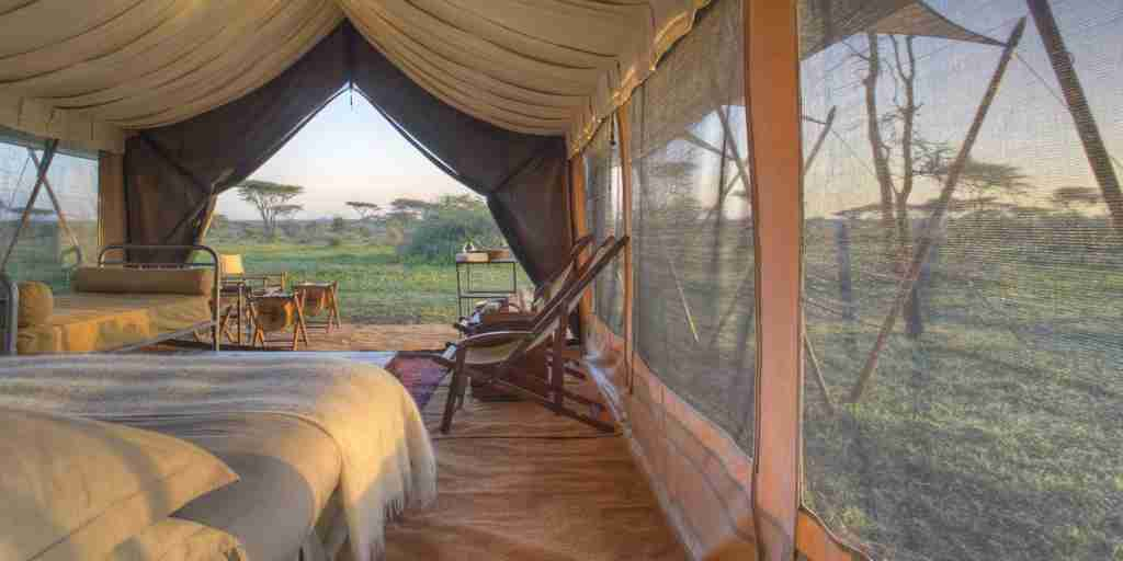bedroom tent view, and beyond serengeti under canvas, tanzania