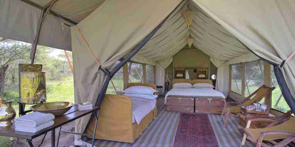 twin room tent, and beyond serengeti under canvas, tanzania