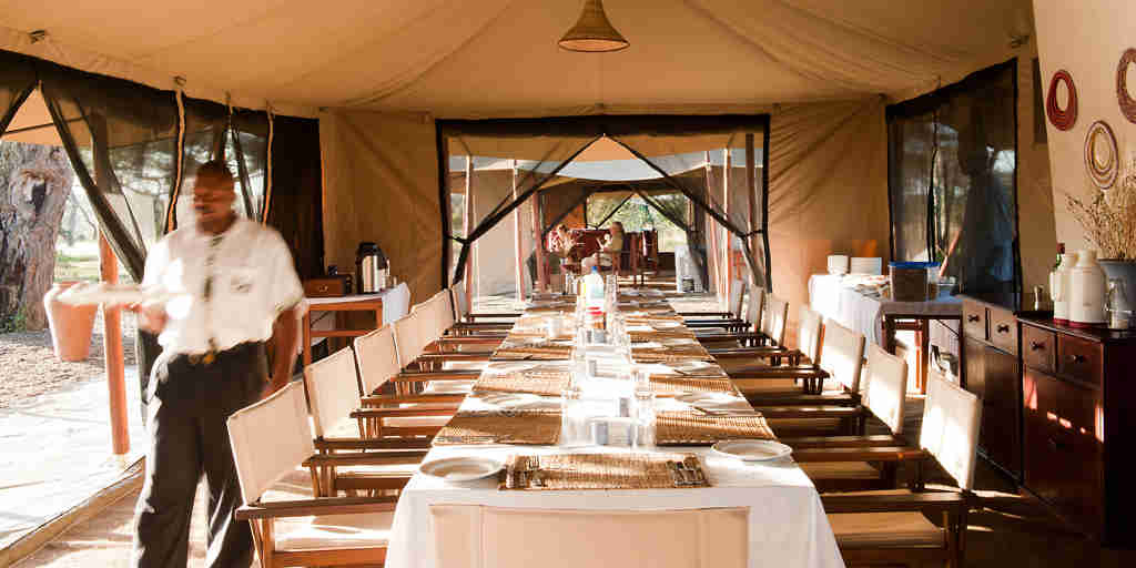dining room, mara under canvas tented camp, the serengeti, tanzania