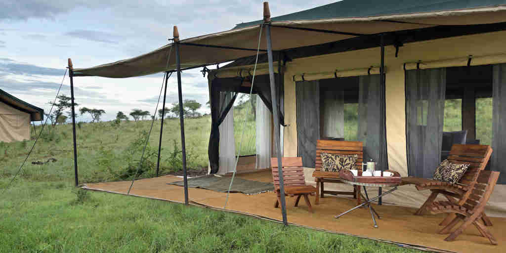 tent exterior, nyikani camp central serengeti, tanzania
