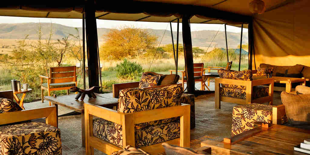 the lounge area, nyikani camp central serengeti, tanzania