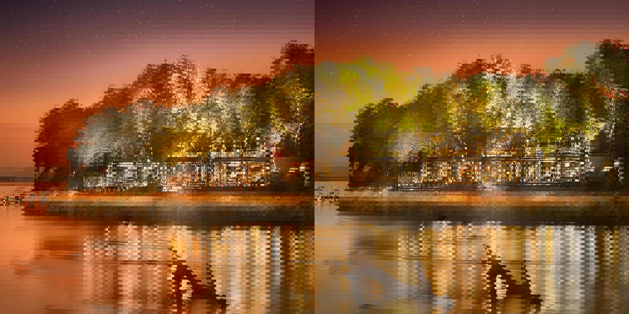 sunset, lolebezi, lower zambezi national park, zambia