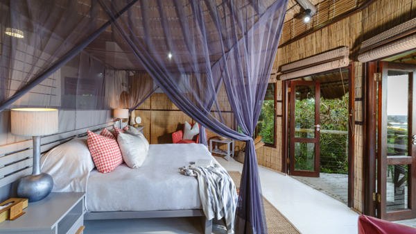 bedroom, thonga beach lodge, kwazulu natal coast, south africa