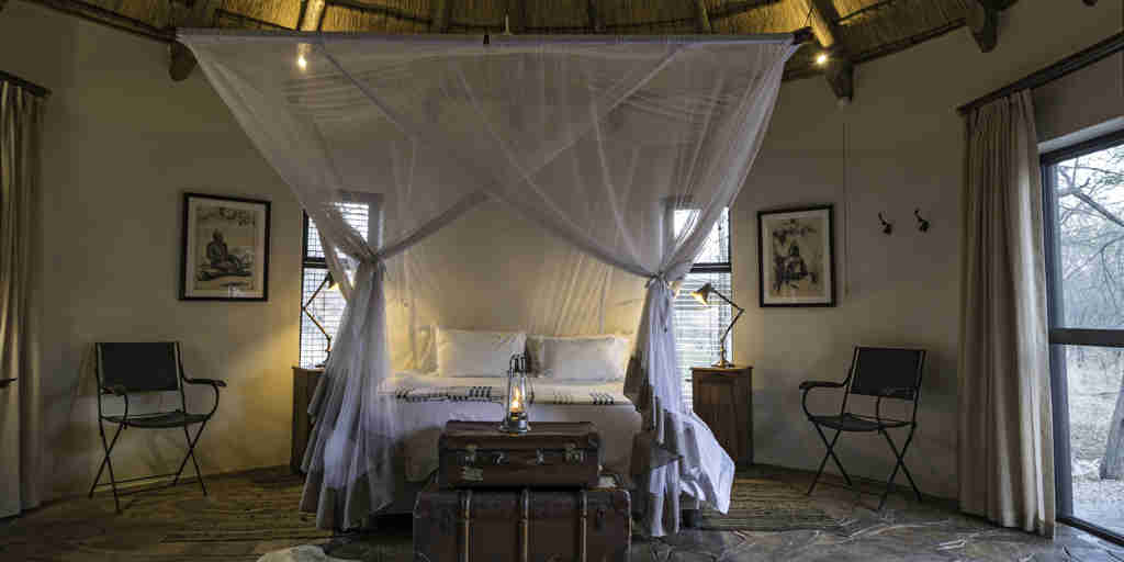 double bedroom, onguma forest camp, etosha national park, namibia