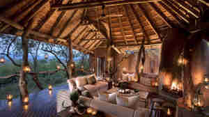 evening lounge area, madikwe dithaba lodge, south africa