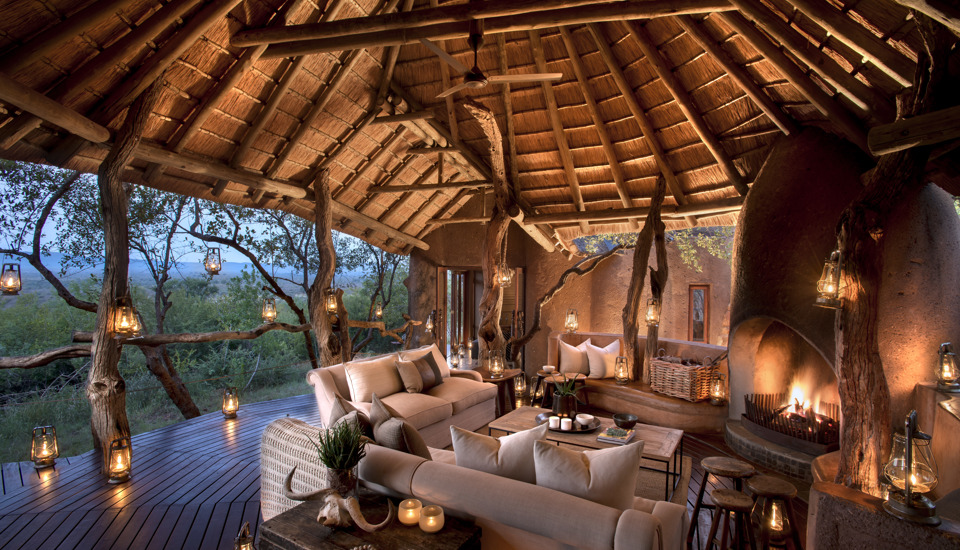 evening lounge area, madikwe dithaba lodge, south africa