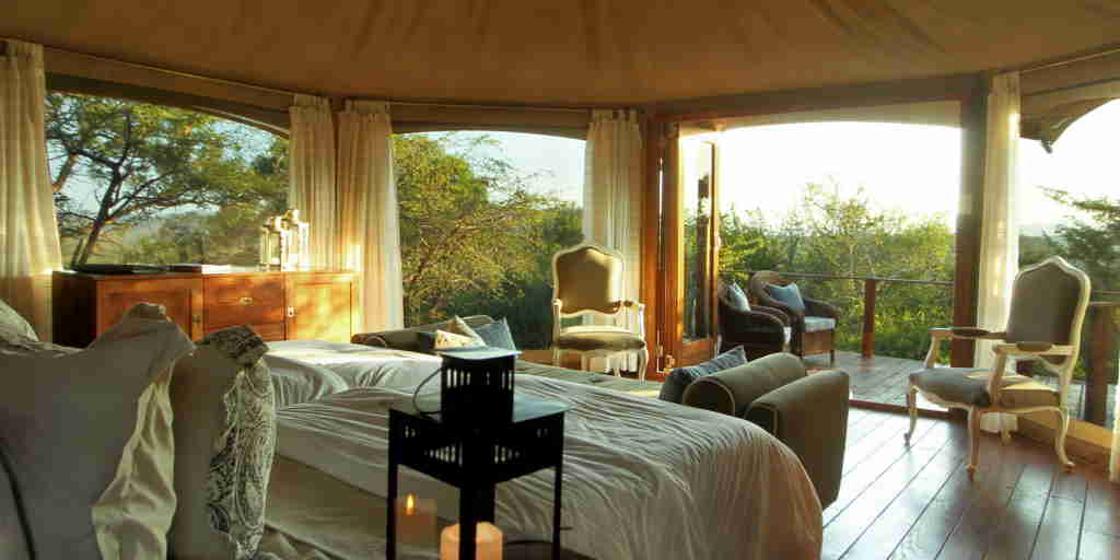 tent interior, thanda tented camp, kwazulu natal safaris, south africa